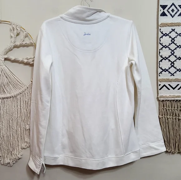 Joules Beachy Funnel Neck Henley Popover Sweatshirt Size 8 - Picture 7 of 9